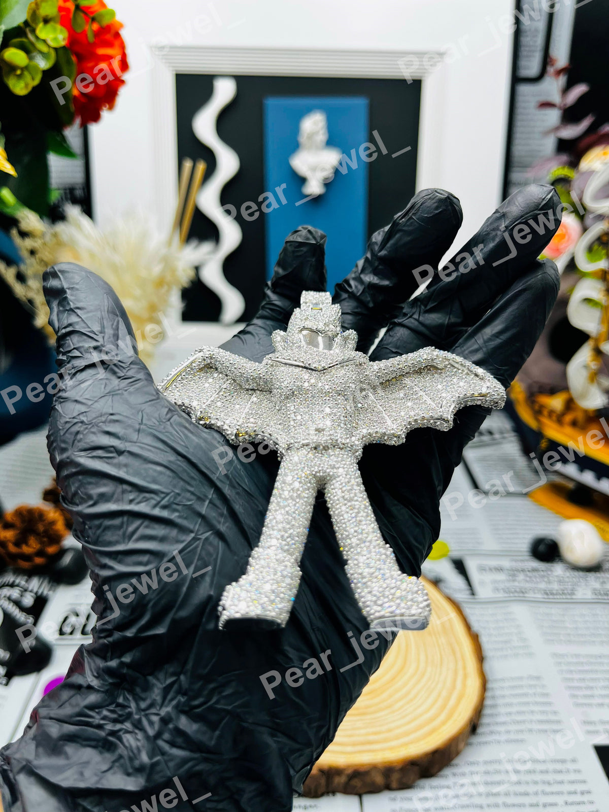 Iced Out Pendant Moissanite Diamond Hip Hop Luxury Full Diamond Bat Charm Jewelry