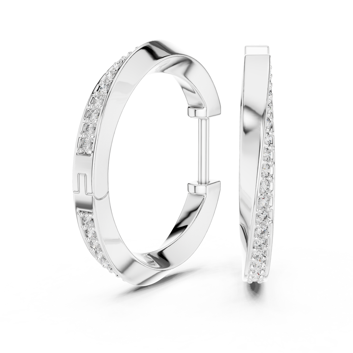 Iced Out 925 Silver Moissanite Diamond Hoop Earring Elegant Minimal jewelry
