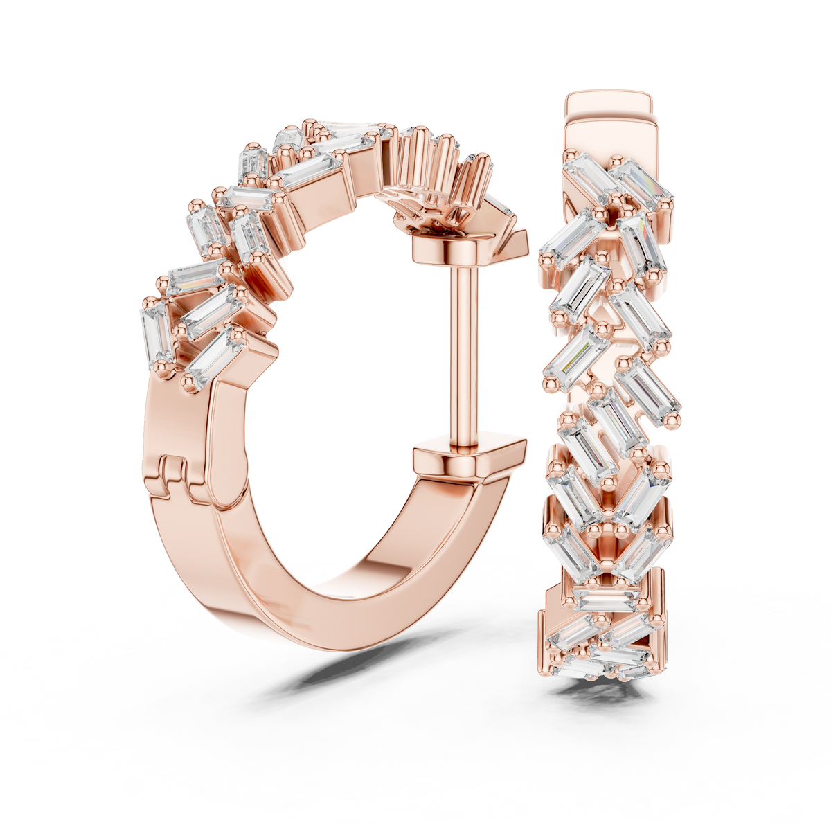 Iced Out 925 Sterling Silver Hoop earring With VVS Moissanite Diamond Earring