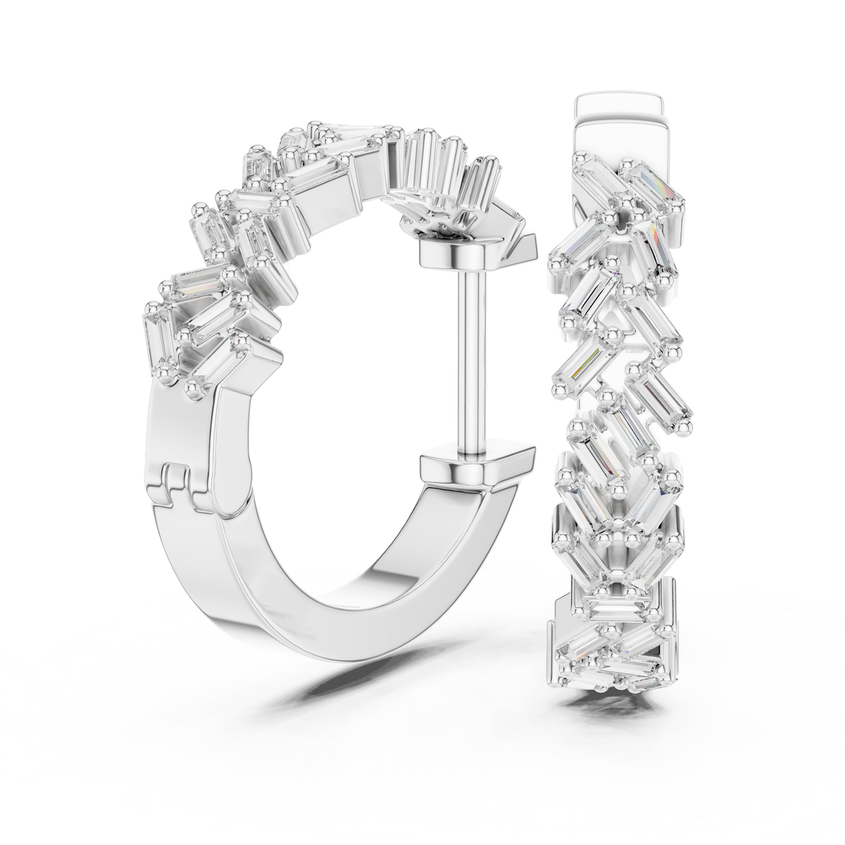 Iced Out 925 Sterling Silver Hoop earring With VVS Moissanite Diamond Earring