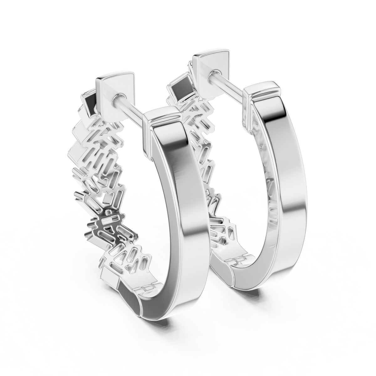 Iced Out 925 Sterling Silver Hoop earring With VVS Moissanite Diamond Earring