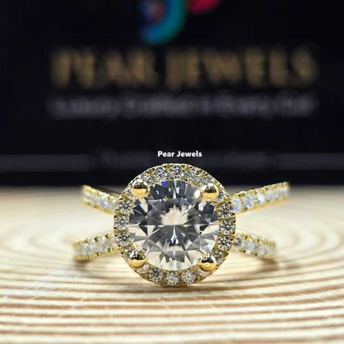 925 Sterling Silver Ring With Iced Out Moissanite Diamond Elegant Engagement Ring
