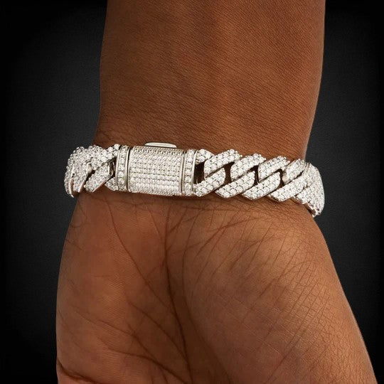 VVS Moissanite Diamond 925 Silver Cuban Bracelet