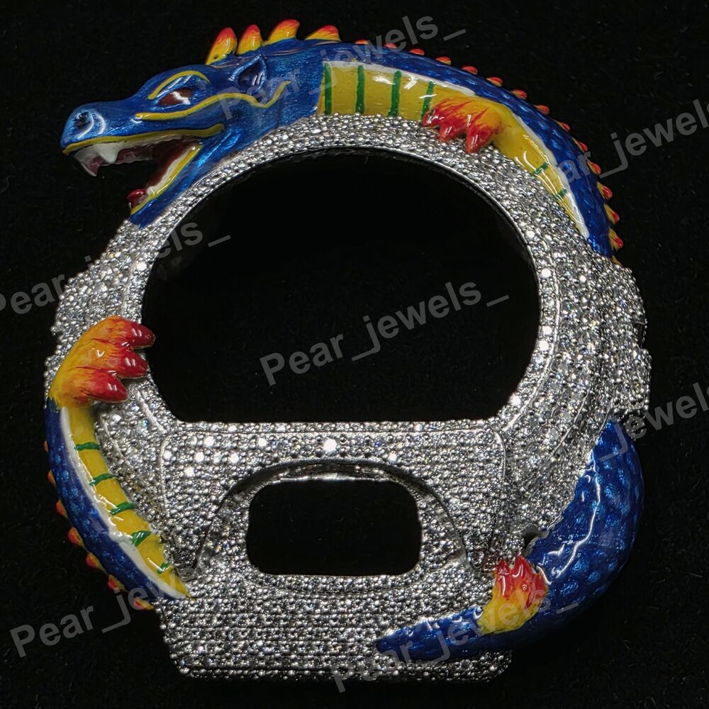 Iced Out Unique Dragon Design VVS Moissanite Case Dial Bezel For 6900 Series