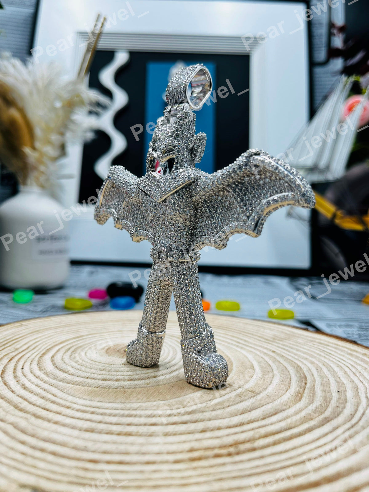 Iced Out Pendant Moissanite Diamond Hip Hop Luxury Full Diamond Bat Charm Jewelry