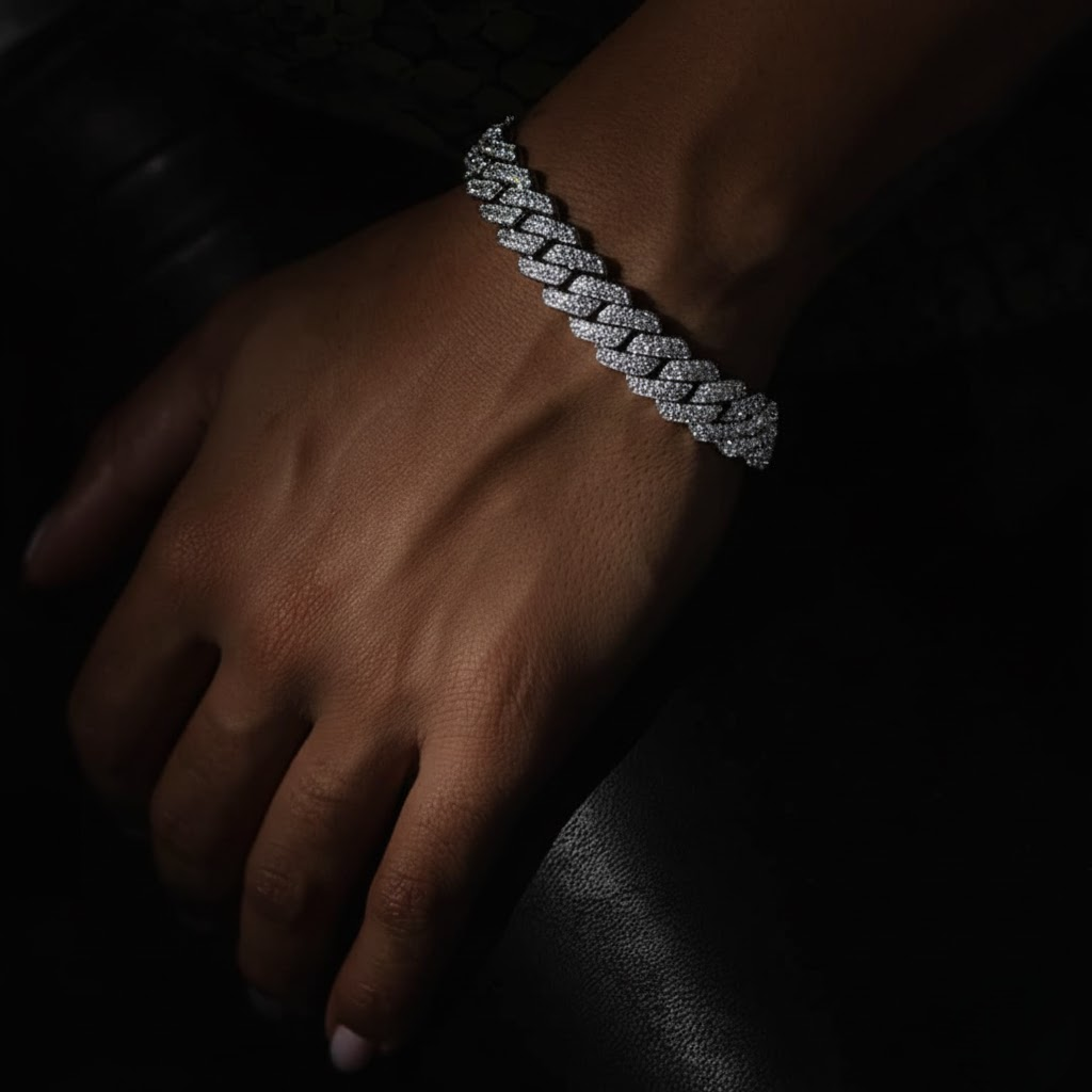 VVS Moissanite Diamond 925 Silver Cuban Bracelet