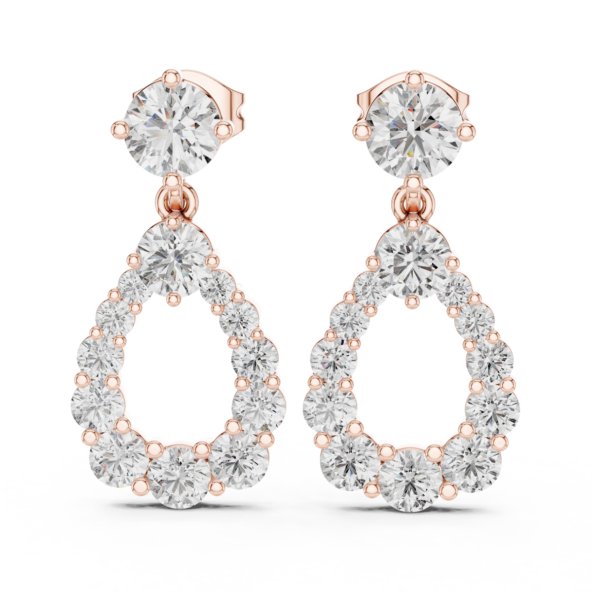 925 Sterling Silver Drop Earring With VVS Moissanite Diamond Earring