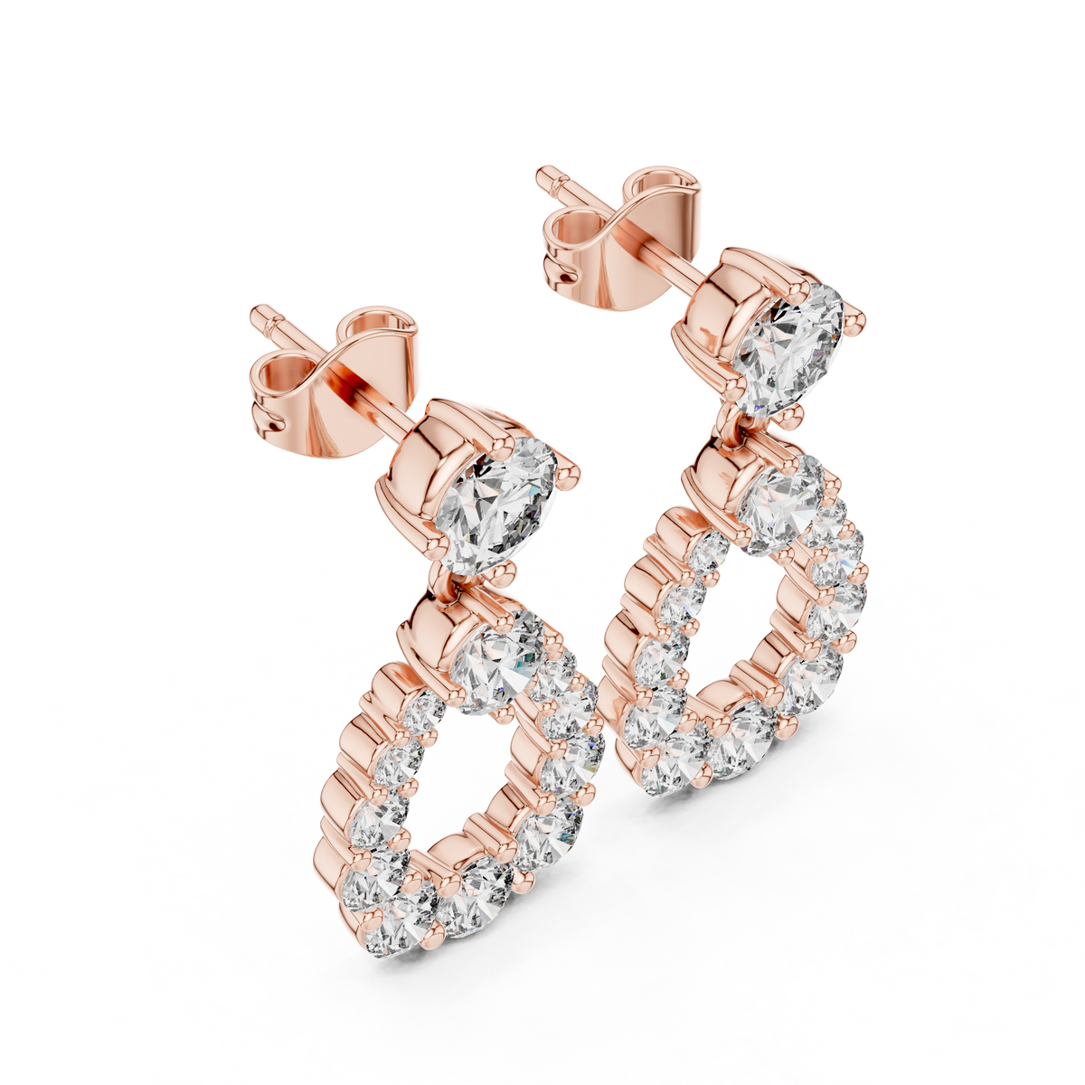 925 Sterling Silver Drop Earring With VVS Moissanite Diamond Earring