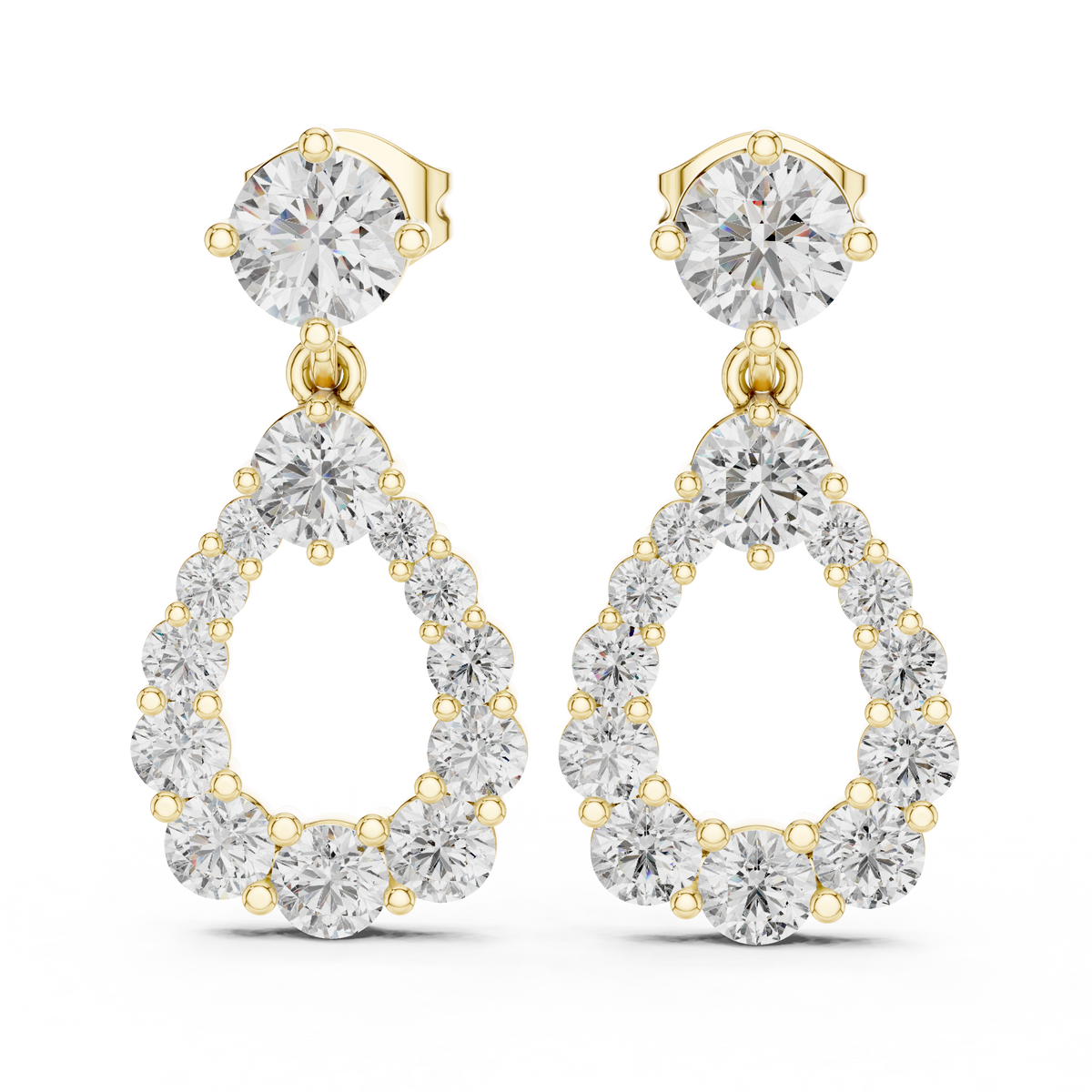 925 Sterling Silver Drop Earring With VVS Moissanite Diamond Earring