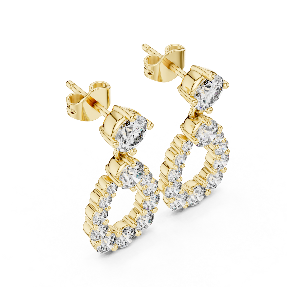 925 Sterling Silver Drop Earring With VVS Moissanite Diamond Earring