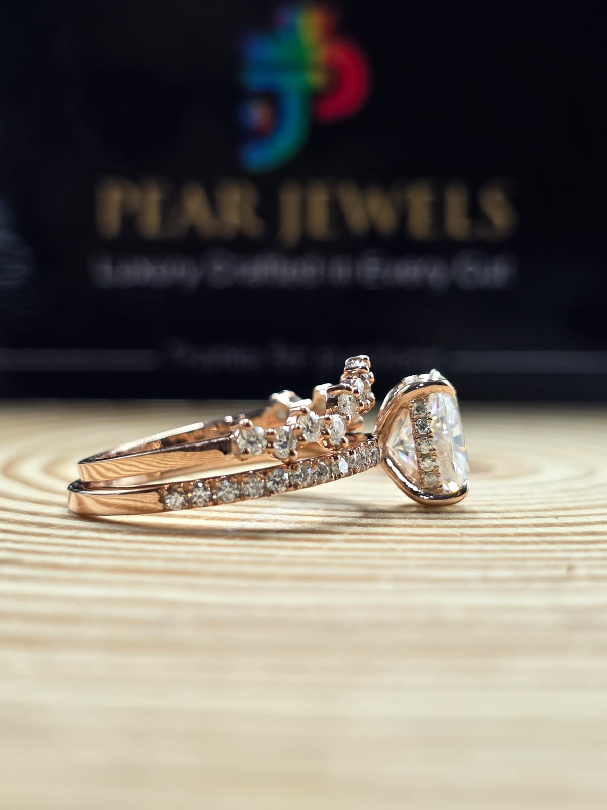 Vintage Style Oval Moissanite Engagement Ring Floral Diamond Band Luxury Ring Set