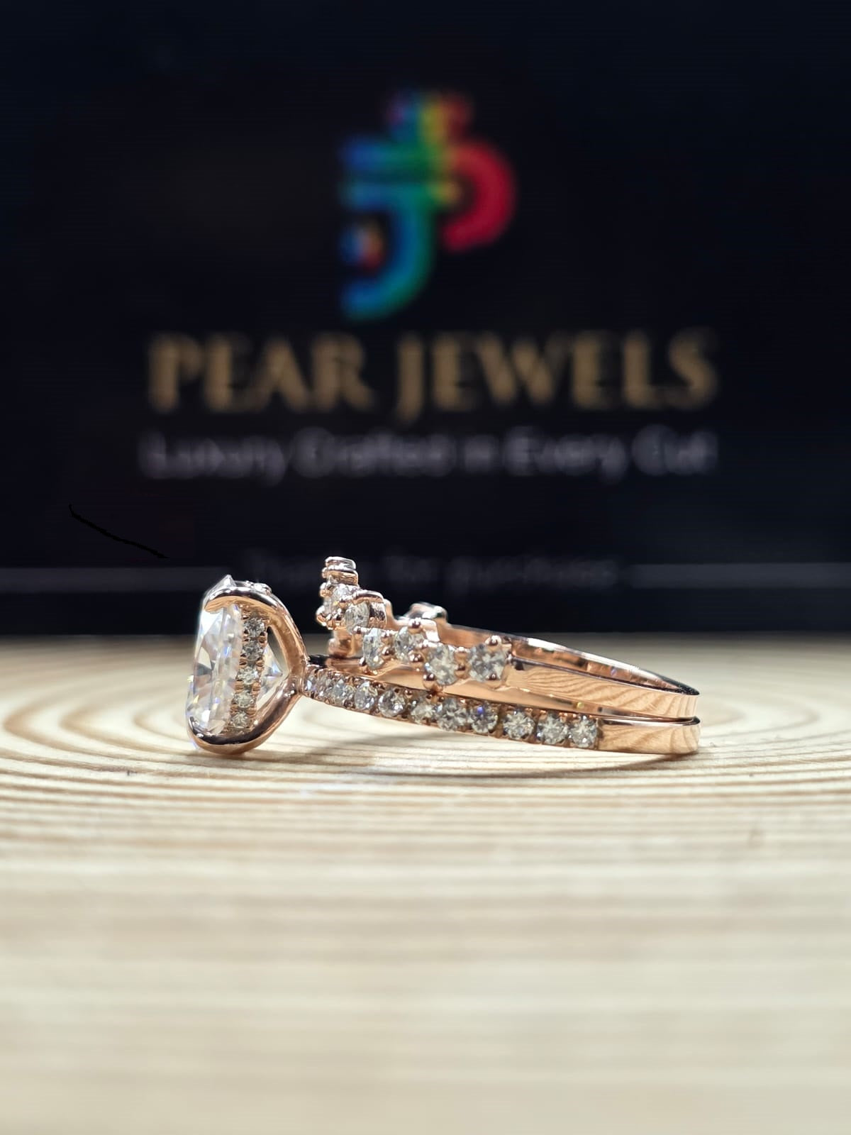 Vintage Style Oval Moissanite Engagement Ring Floral Diamond Band Luxury Ring Set