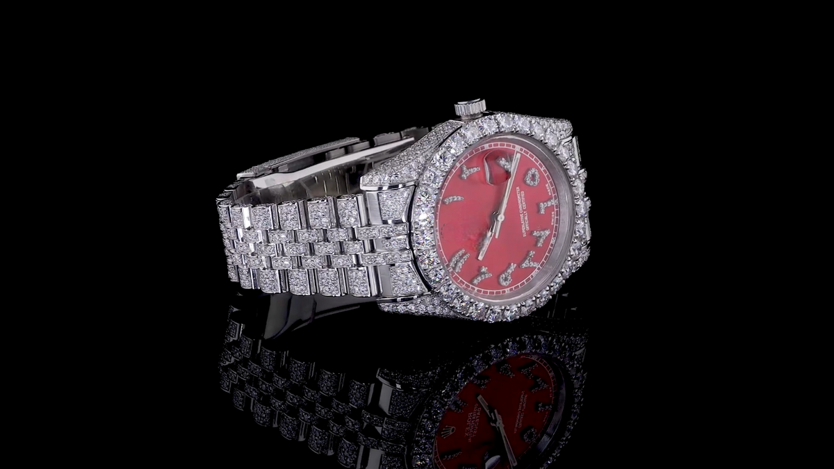 Stainless Steel Iced Out Automatic VVS Moissanite Diamond Watch