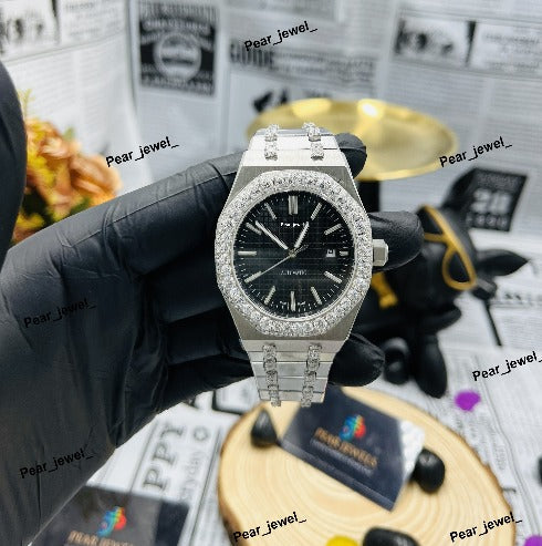 Stainless Steel VVS Moissanite Diamond Iced Out Automatic Wrist Watch