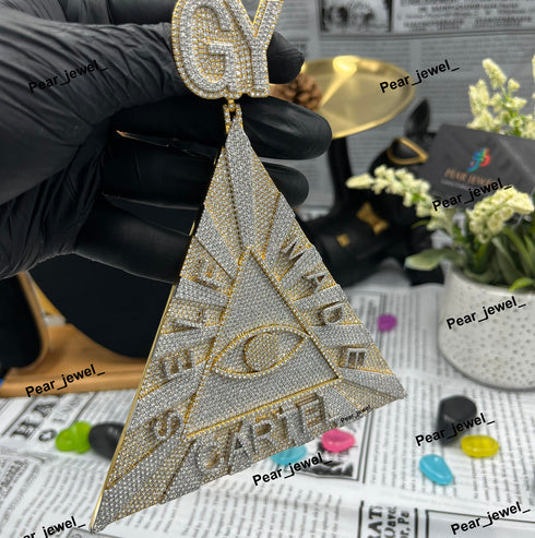 Eye Cartel Pendant With 925 Silver Iced Out Moissanite Diamond HipHop Pendant