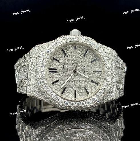 Iced Out Full VVS Moissanite Diamond Stainless Steel Watch