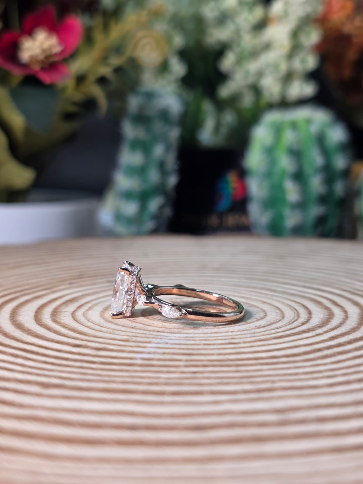 3.85 Ct Radiat Cut Hidden Halo Setting Classy Engagement Ring For Women