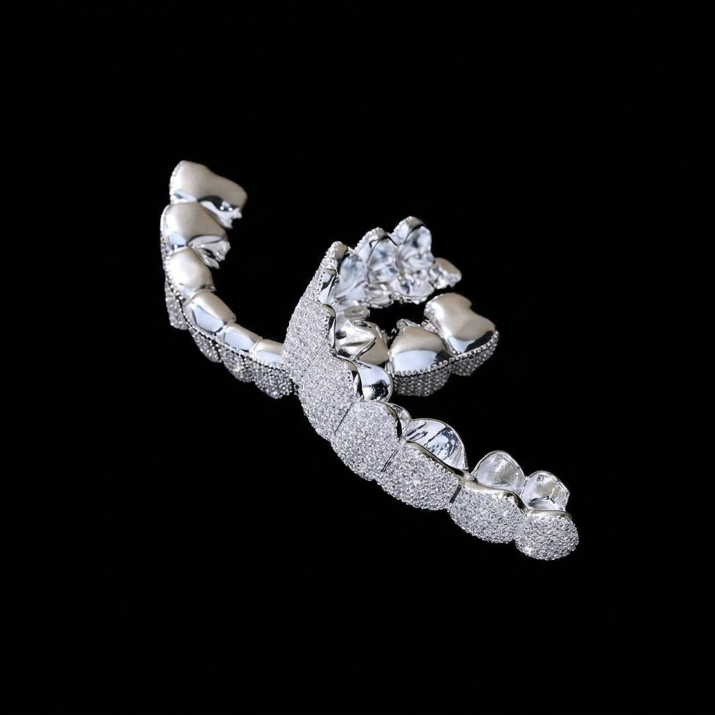 925 Silver Iced Out Moissanite Diamond Hip Hop Grillz