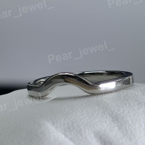 925 Sterling Silver Wave Ring Minimalist Curved Wedding Band Gift for Her And Him
