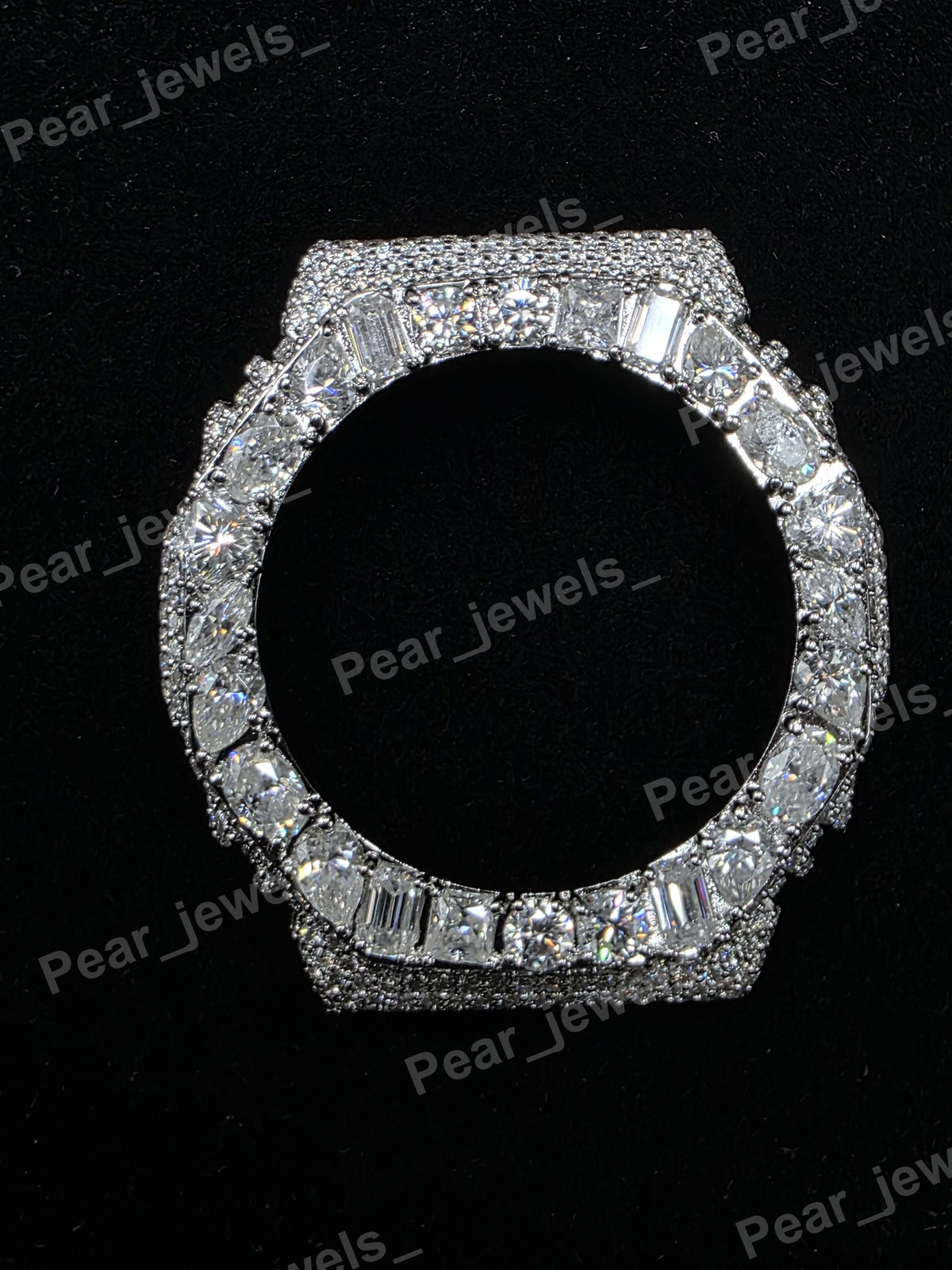 Iced Out VVS Multi Cut Moissanite Diamond Luxury Dial Bezel