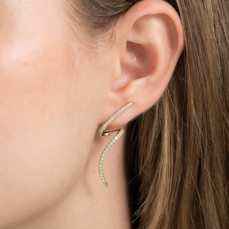 Iced Out 925 Silver Hoop Earring Moissanite Diamond Look Modern Shine For Women Jewellry