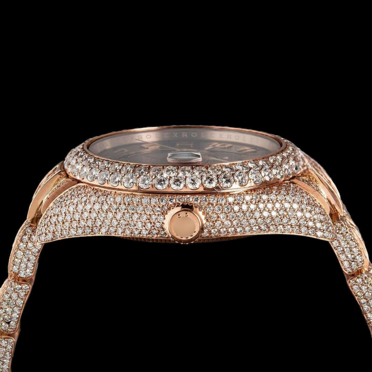 Bust Down Iced Out Stainless Steel VVS Moissanite Diamond Watch