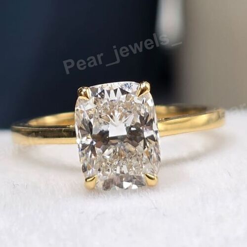 Iced Out Cushion Cut Silver Moissanite Diamond Statement Women Engagement Ring