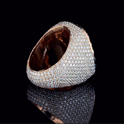 Square Halo Ring With 925 Silver Iced Out Moissanite Diamond Number Ring