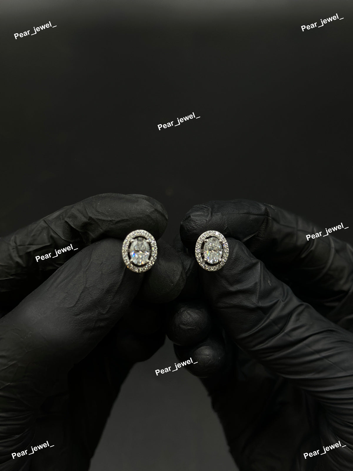 Oval Cut Solitaire Two In One Stud Earrings Iced Out Shine
