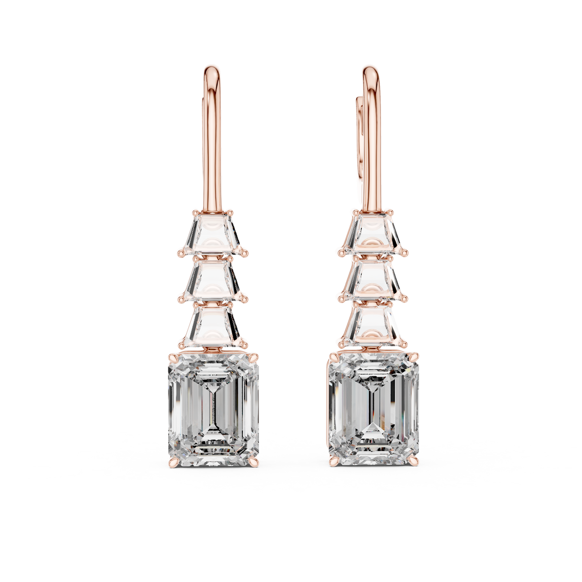 925 Sterling Silver Iced Out VVS Moissanite Diamond Drop Earring