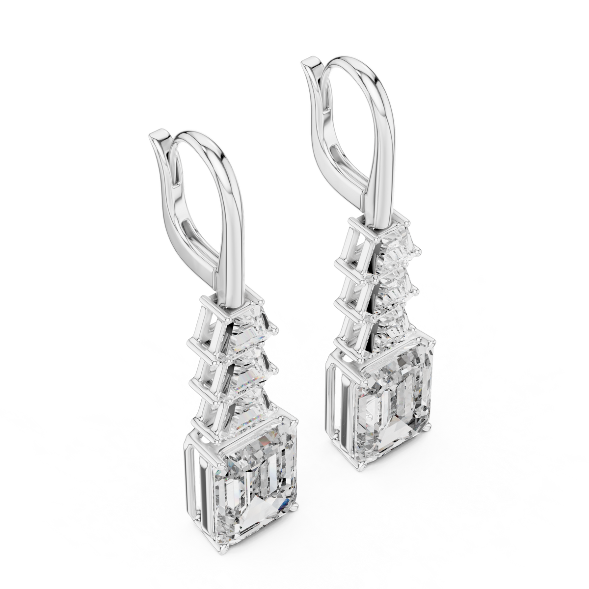 925 Sterling Silver Iced Out VVS Moissanite Diamond Drop Earring