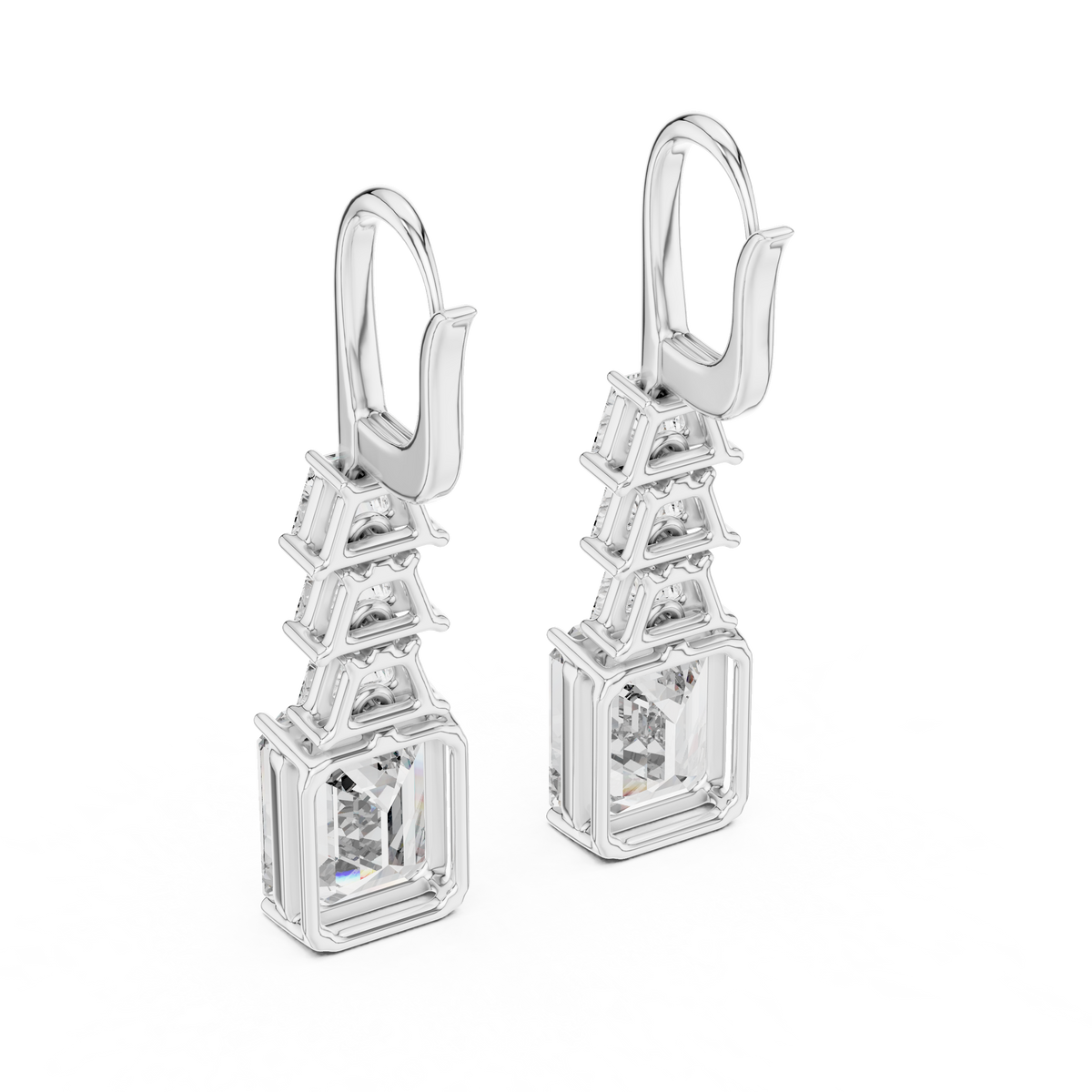 925 Sterling Silver Iced Out VVS Moissanite Diamond Drop Earring
