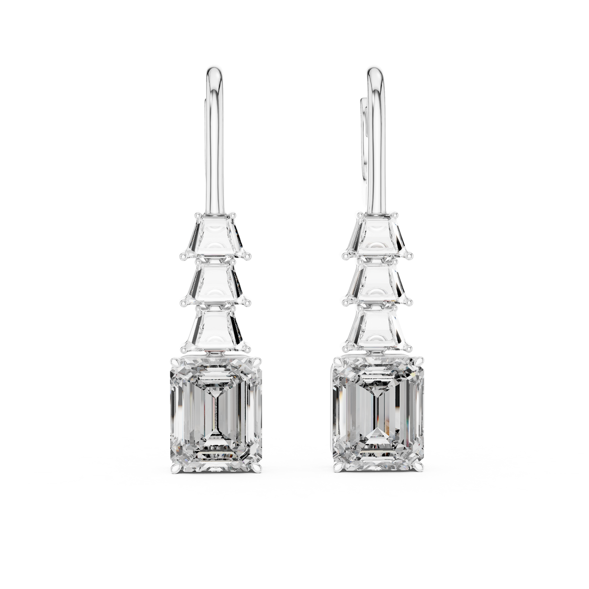 925 Sterling Silver Iced Out VVS Moissanite Diamond Drop Earring