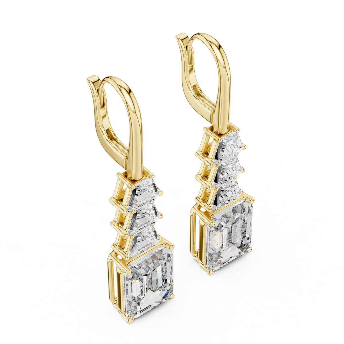 925 Sterling Silver Iced Out VVS Moissanite Diamond Drop Earring