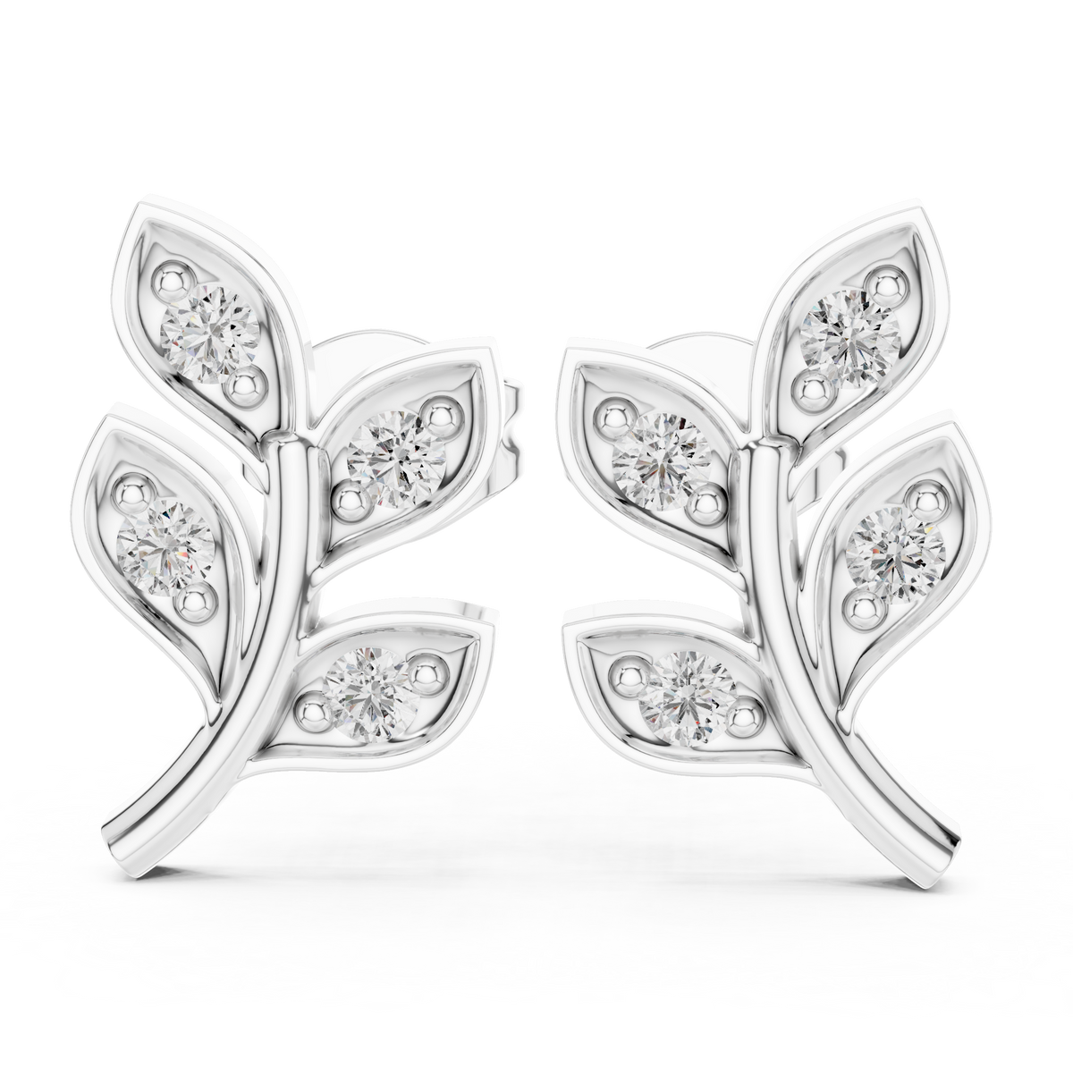 Iced Out VVS Moissanite Diamond Leaf Desgin 925 Silver