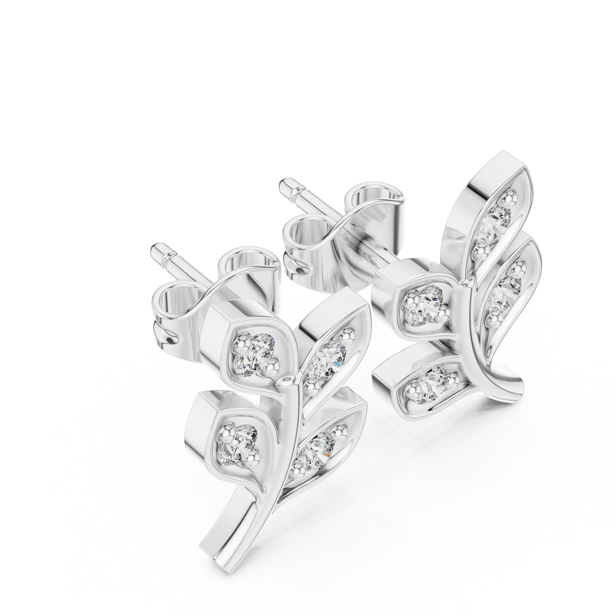 Iced Out VVS Moissanite Diamond Leaf Desgin 925 Silver