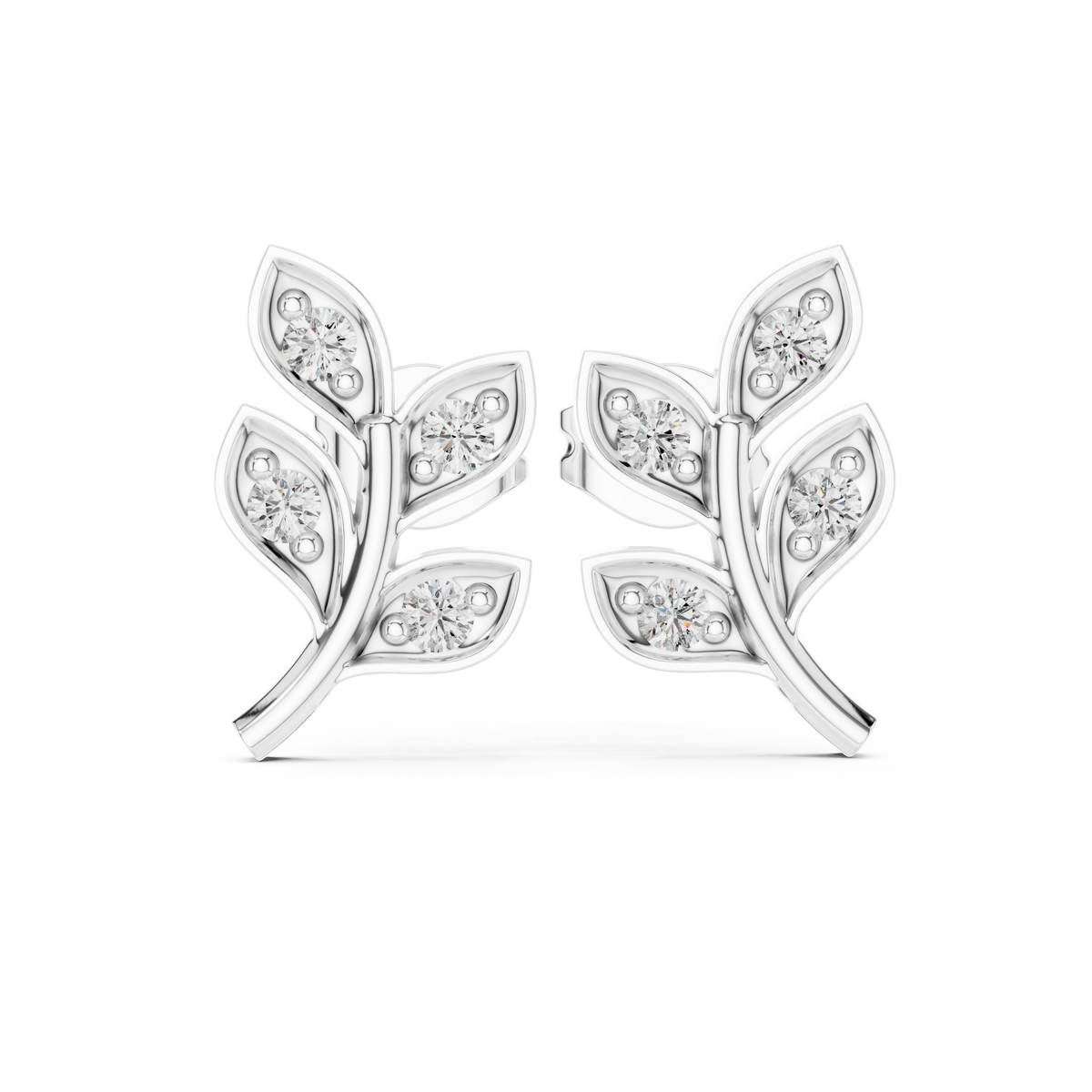 Iced Out VVS Moissanite Diamond Leaf Desgin 925 Silver