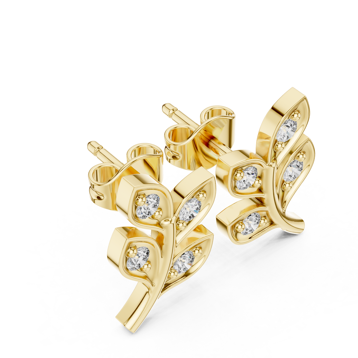 Iced Out VVS Moissanite Diamond Leaf Desgin 925 Silver