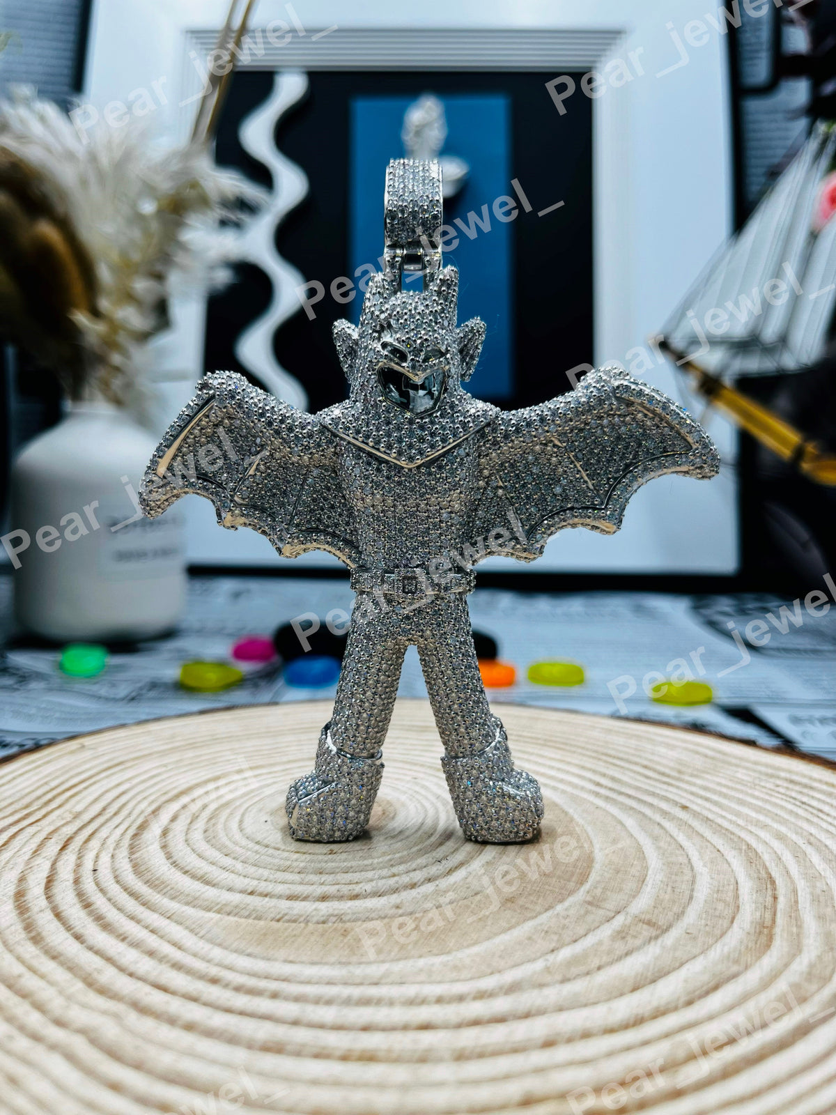 Iced Out Pendant Moissanite Diamond Hip Hop Luxury Full Diamond Bat Charm Jewelry