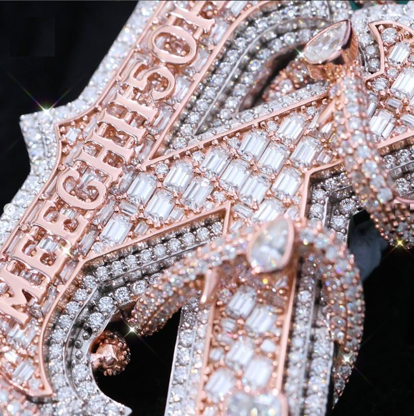 Uniquely Customize Latter Pendant With 925 Silver Moissanite Diamond