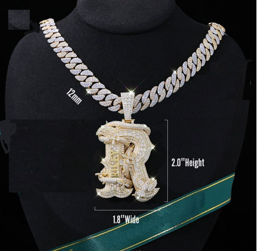 Uniquely Customize Latter Pendant With 925 Silver Moissanite Diamond