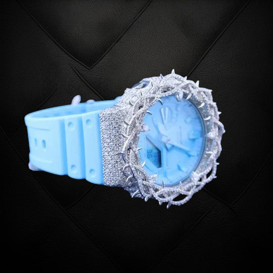VVS Moissanite Diamond Iced Out Rubber Band G-Shock Watch