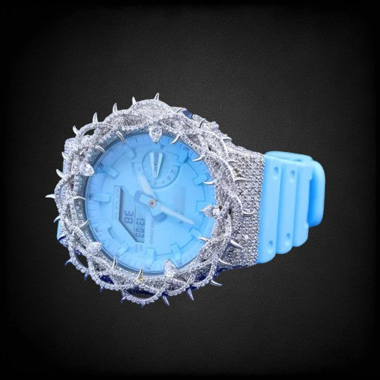 VVS Moissanite Diamond Iced Out Rubber Band G-Shock Watch