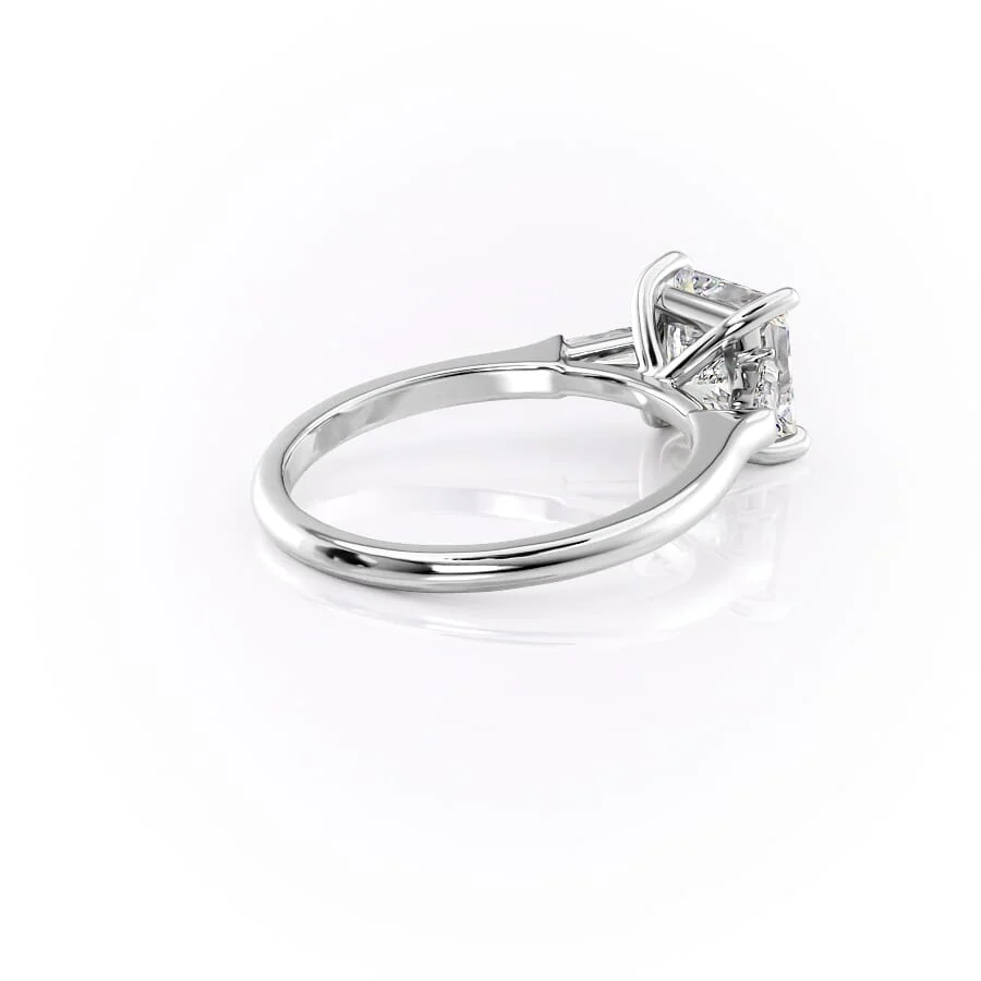 Princess Cut VVS Moissanite Three-Stone Tapered Baguette Ring For Women Proposal