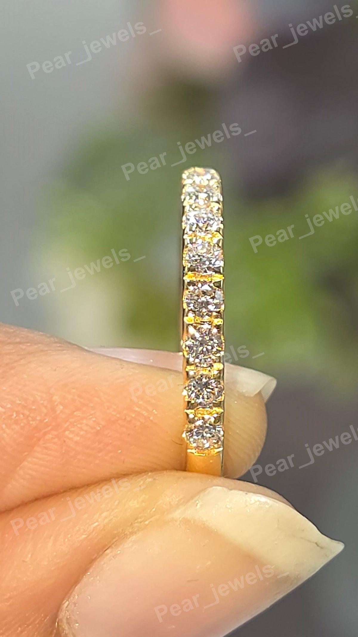 925 Sterling Silver Full Eternity Wedding Band - VVS Moissanite Diamond