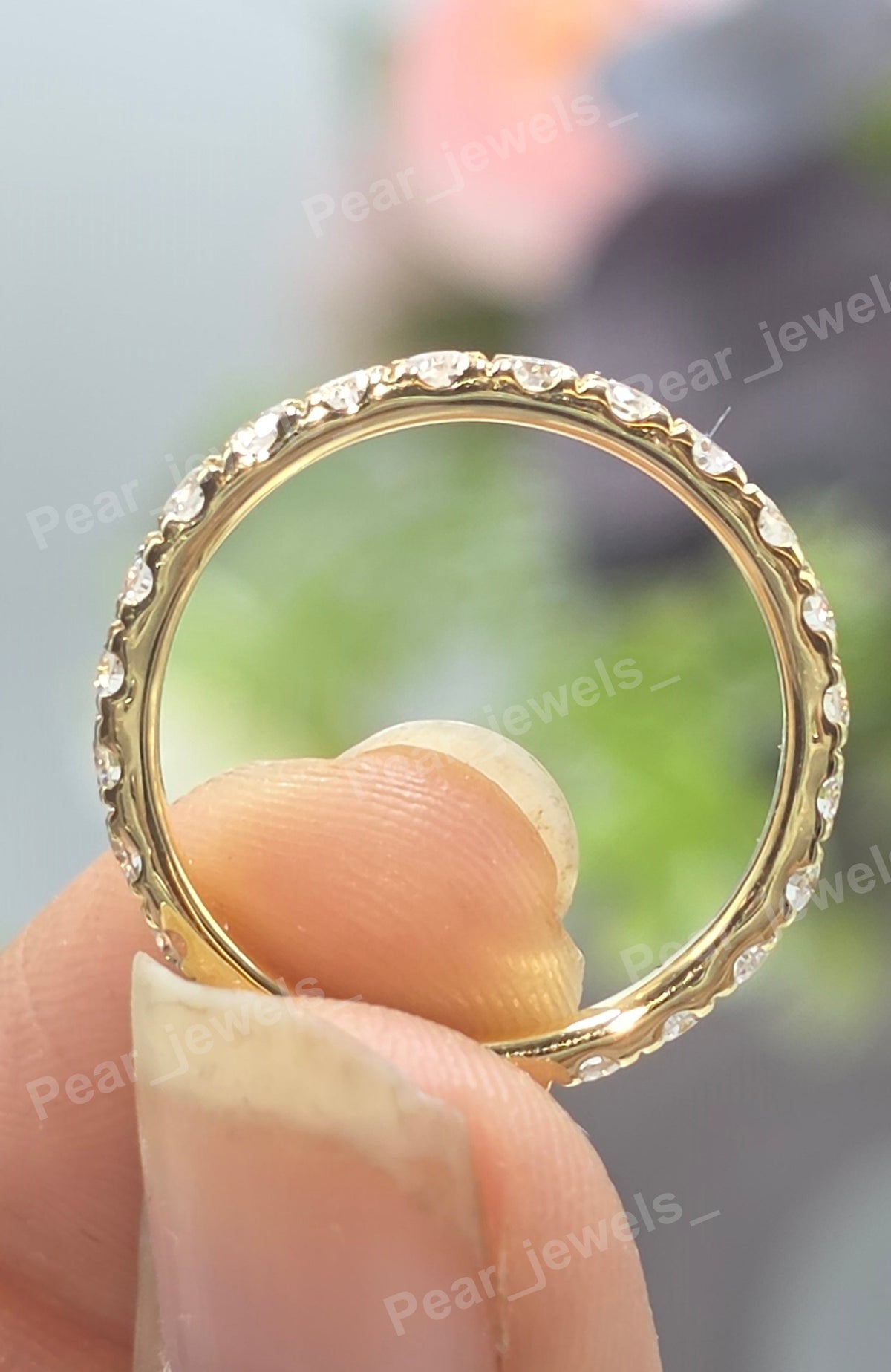 925 Sterling Silver Full Eternity Wedding Band - VVS Moissanite Diamond