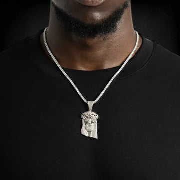 Jesus Face 925 Sterling Silver VVS Moissanite Diamond Pendant