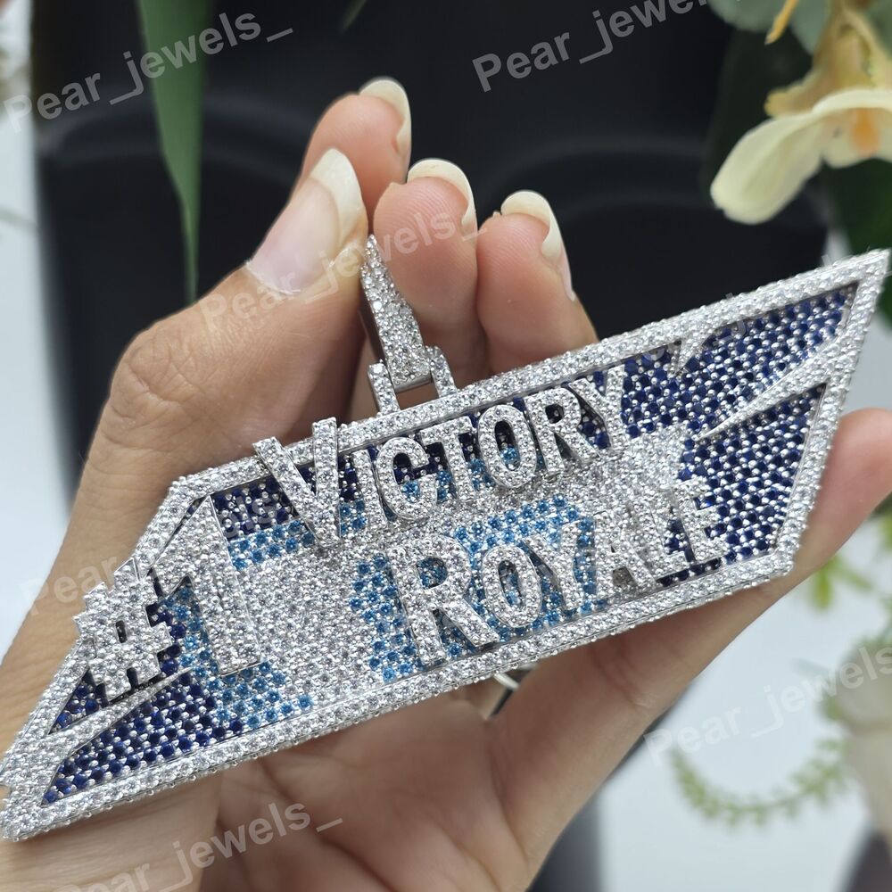 Custom Letter 925 Sterling Silver VVS Moissanite Diamond Unisex Pendant For Party Wear