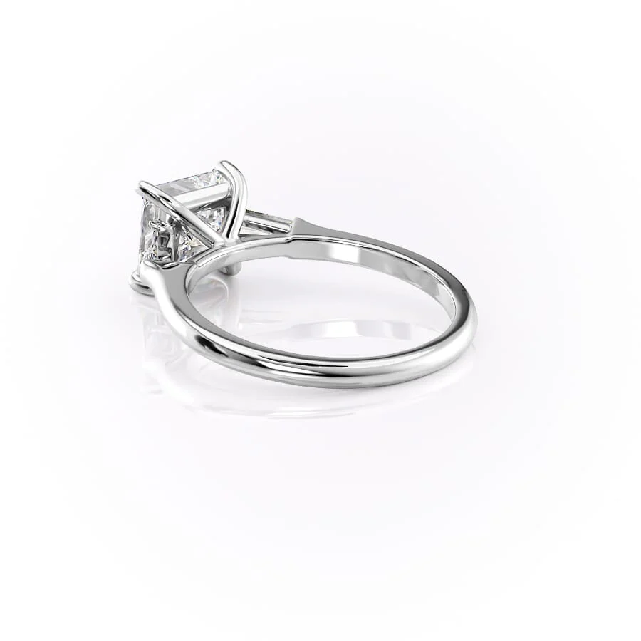 Princess Cut VVS Moissanite Three-Stone Tapered Baguette Ring For Women Proposal
