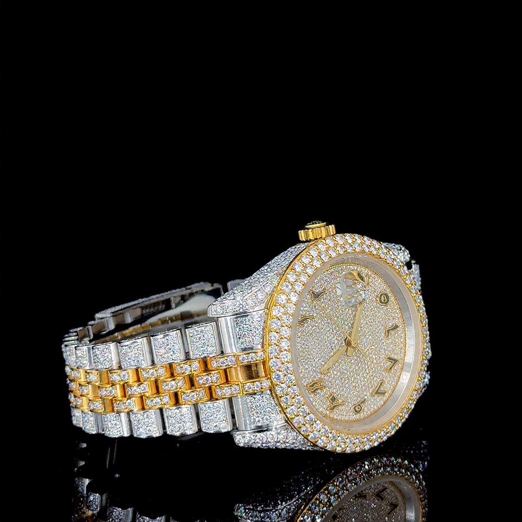 Bust Down Iced Out VVS Moissanite Stainless Steel Watch